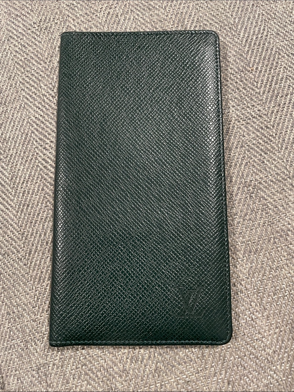 LV Dark Green Leather Travel Wallet